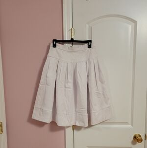 NWT Womens Junee White Box Pleated High-Rise Midi Skirt- S- Preppy, Summer